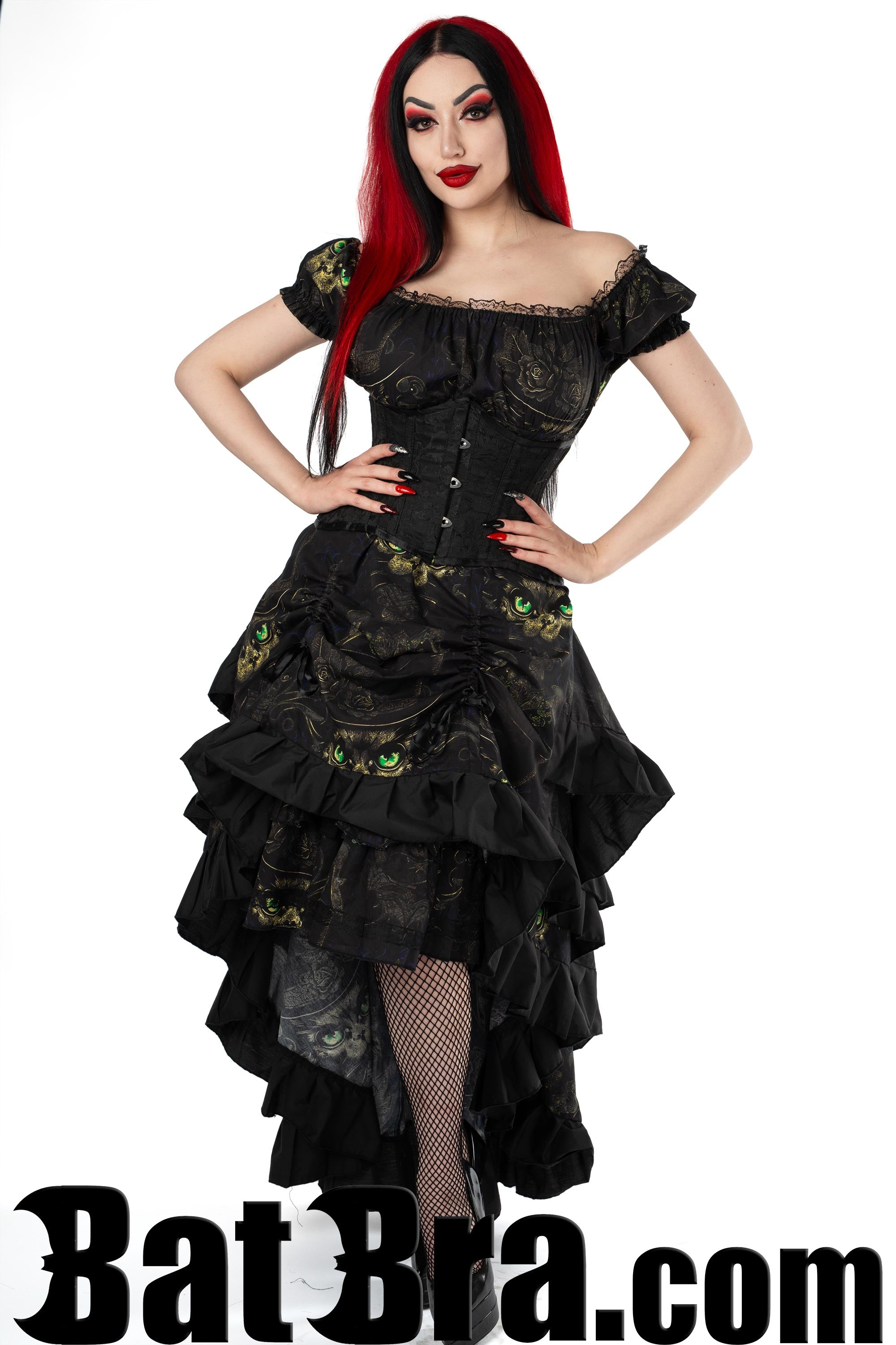 Layered Cotton Skirt With Sphinx Motif