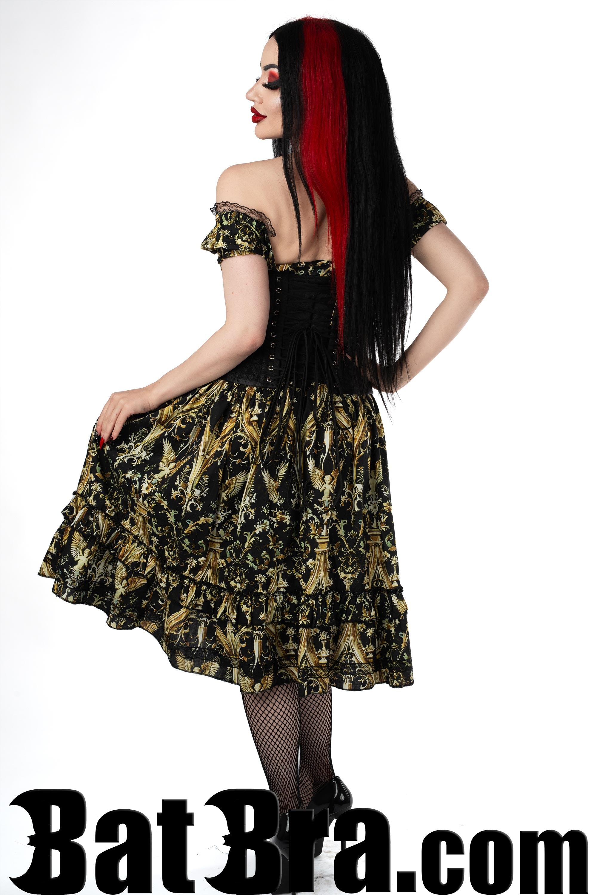 Swing Dress With Cherub Motif