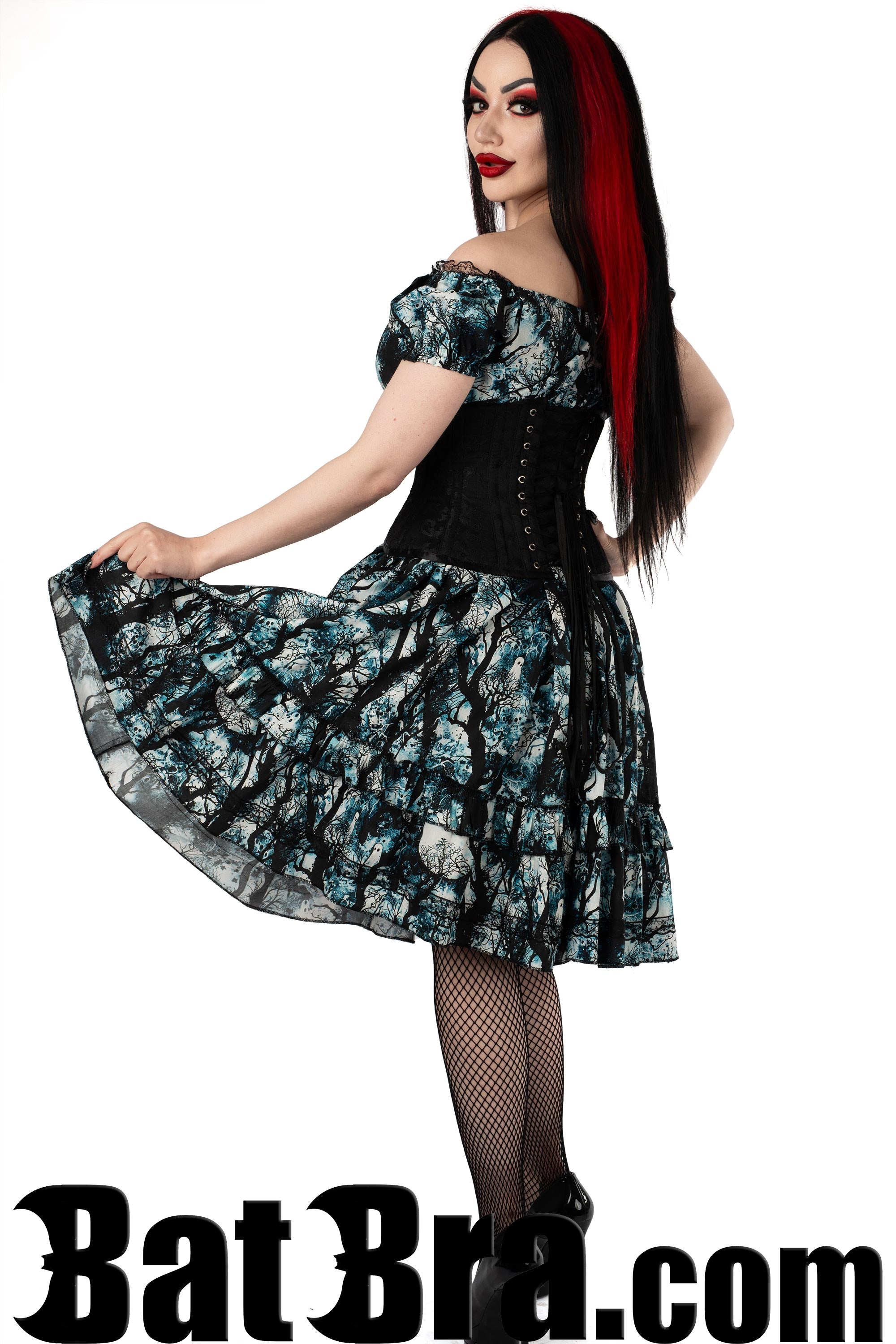 Swing Dress With Forest Motif