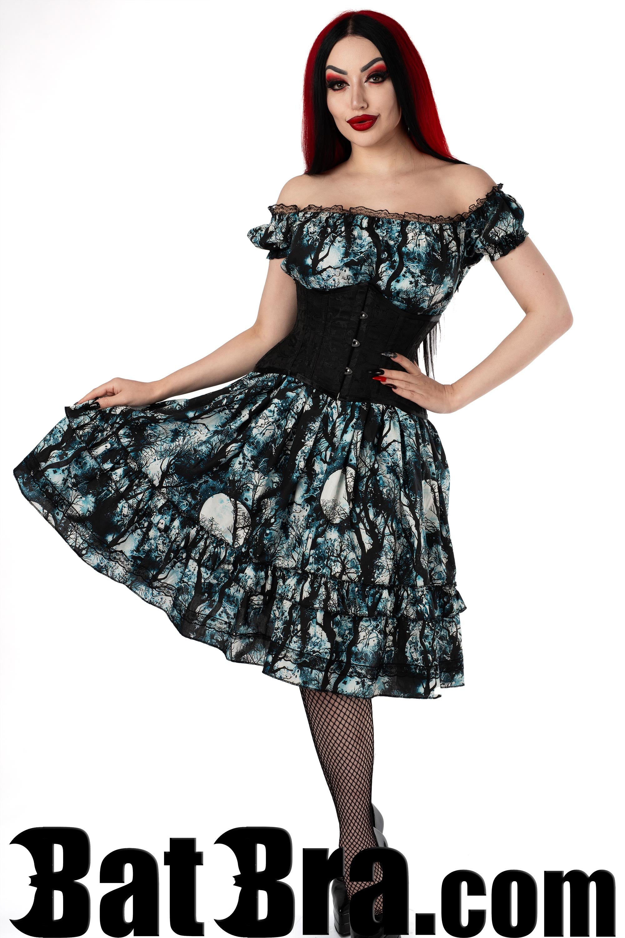 Swing Dress With Forest Motif