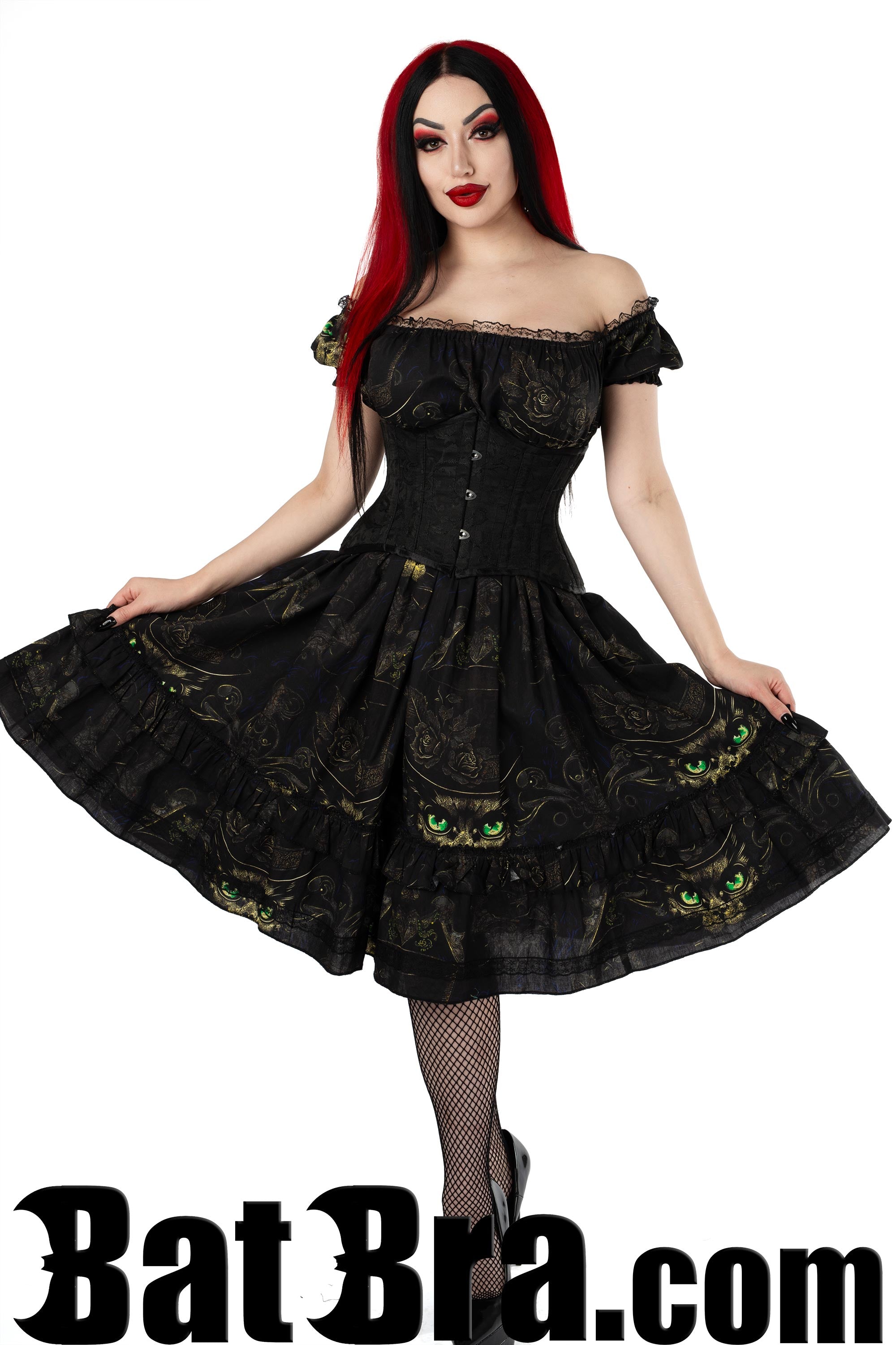 Swing Dress With Sphinx Motif