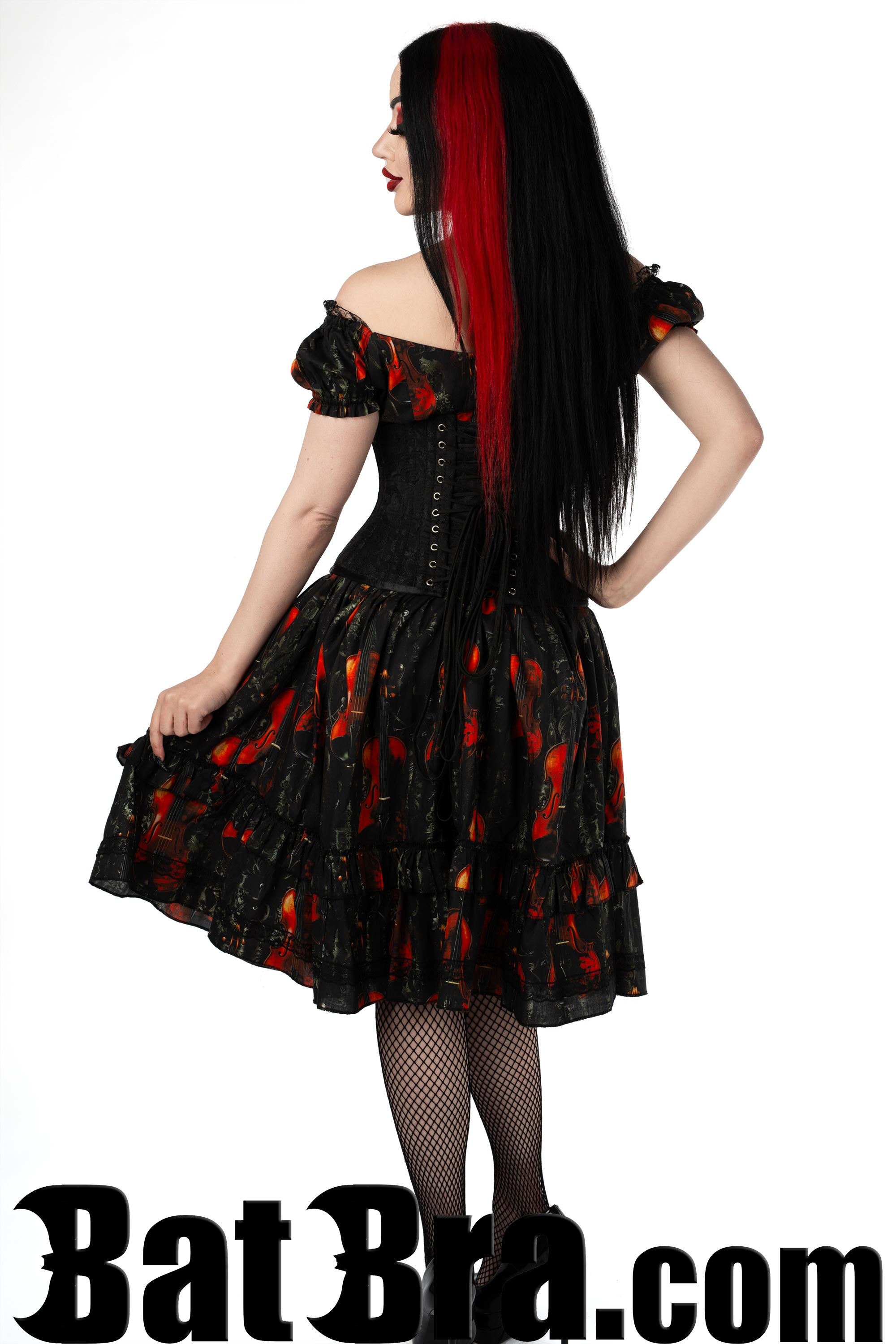 Swing Dress With Violin Motif