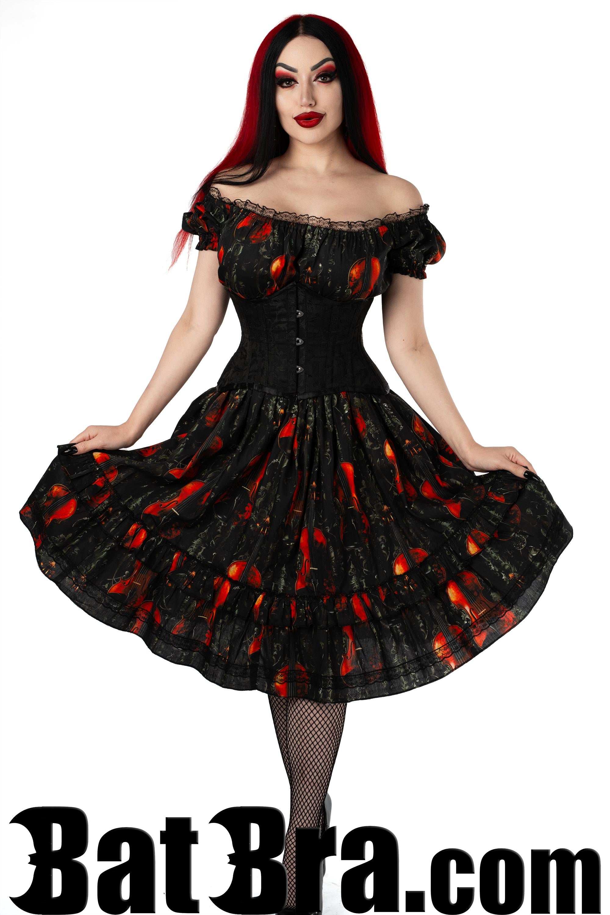 Swing Dress With Violin Motif