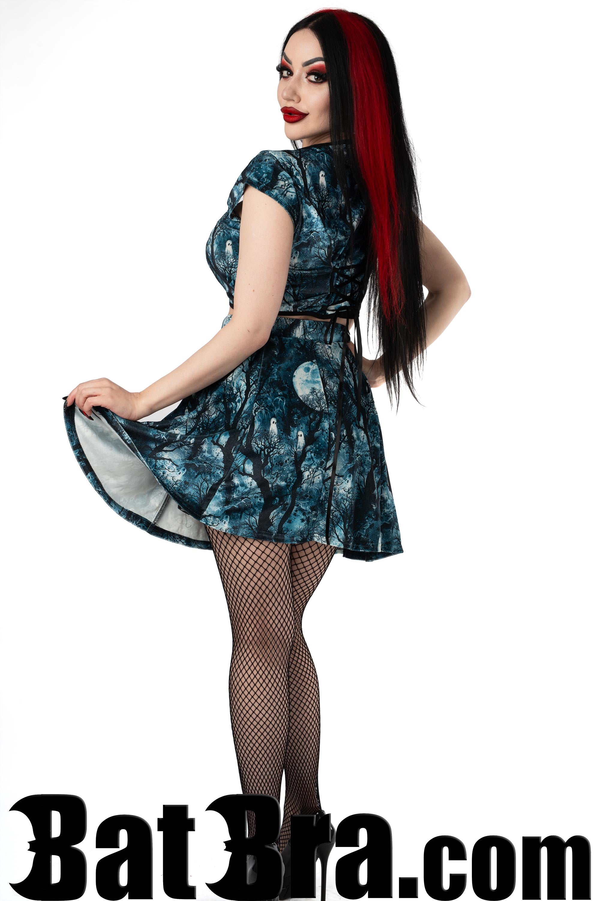 Velvet Crop Top With Forest Motif