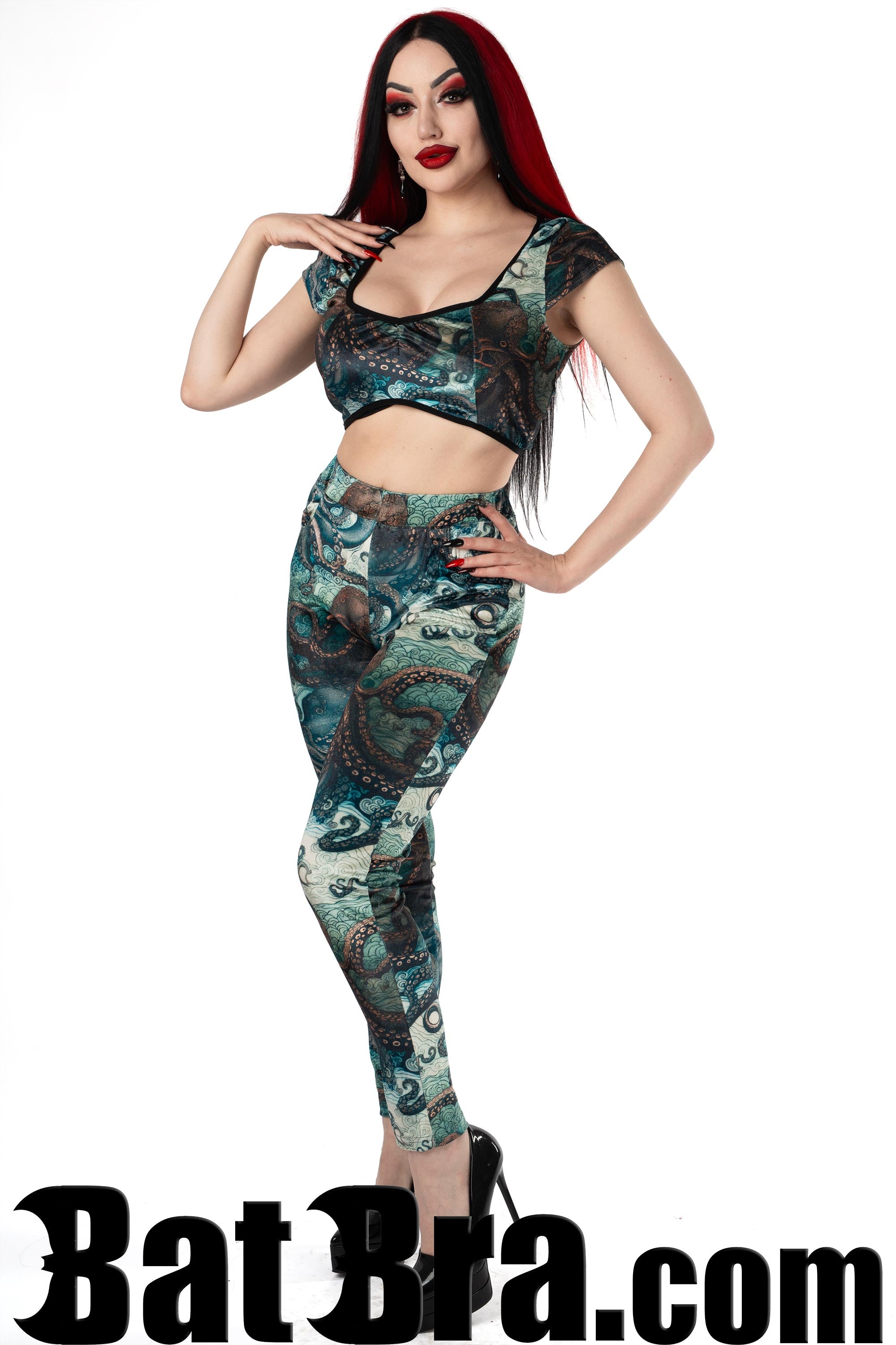 Velvet Pants With Kraken Motif