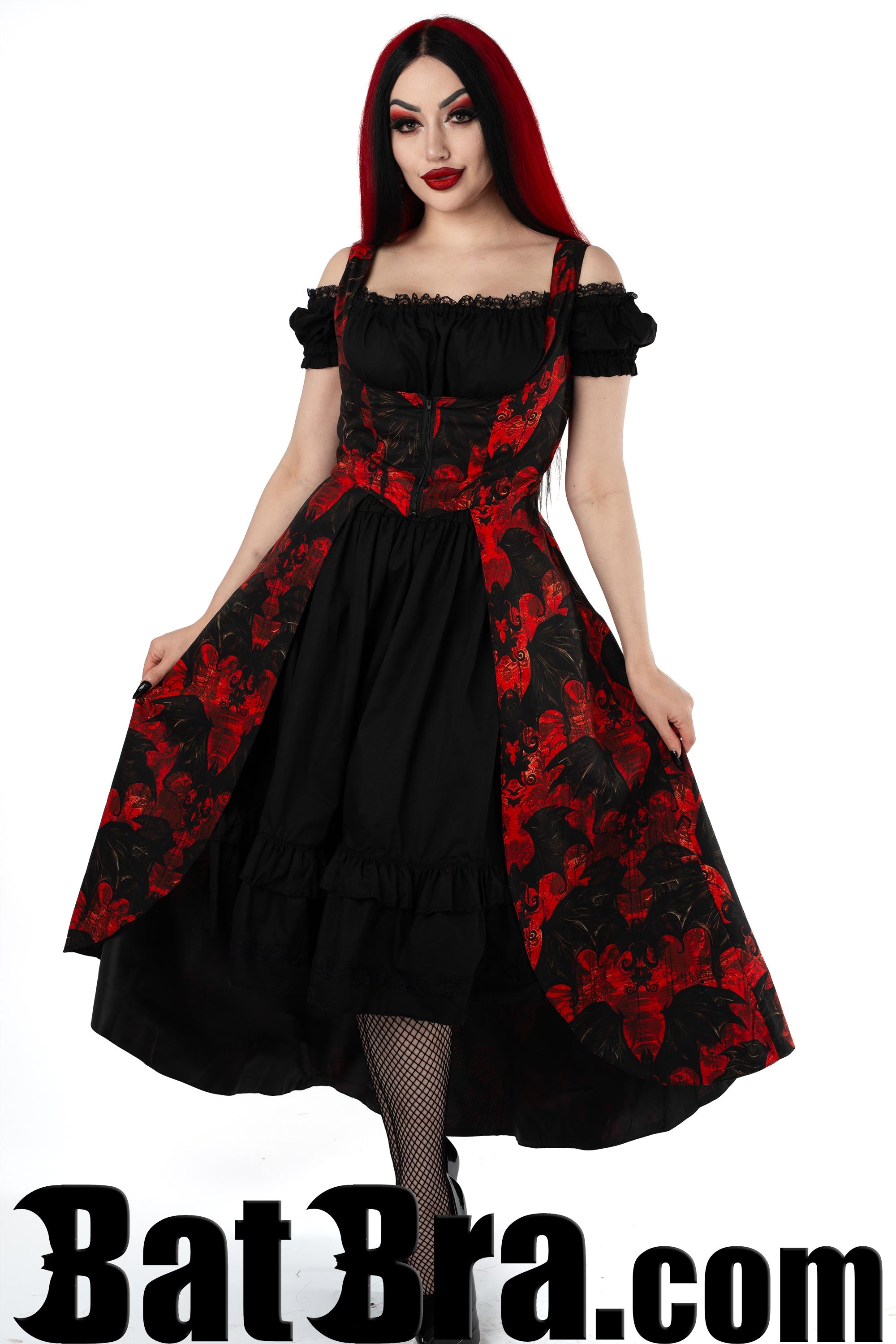 Waistcoat Dress With Bat Motif