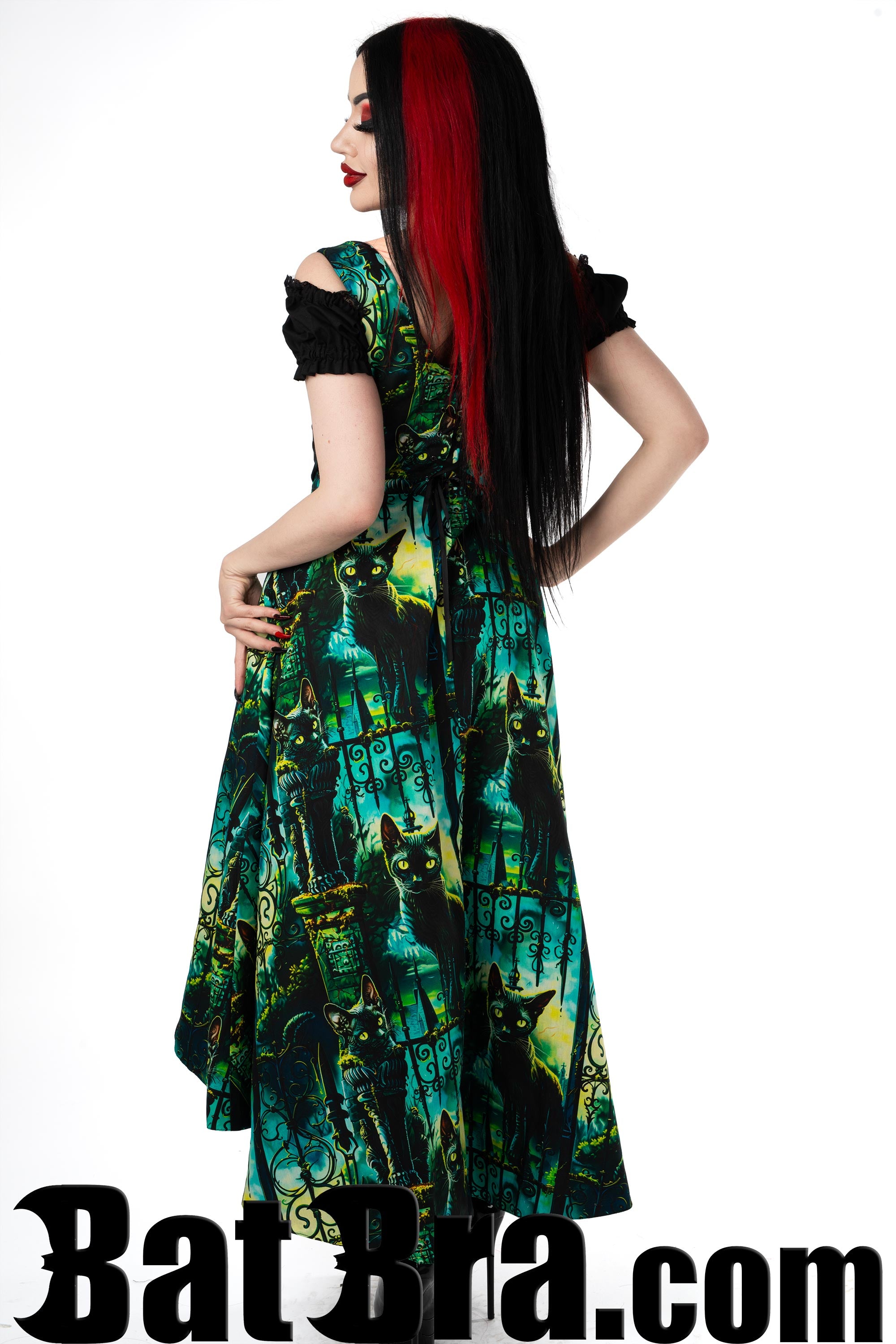 Waistcoat Dress With Cat Motif