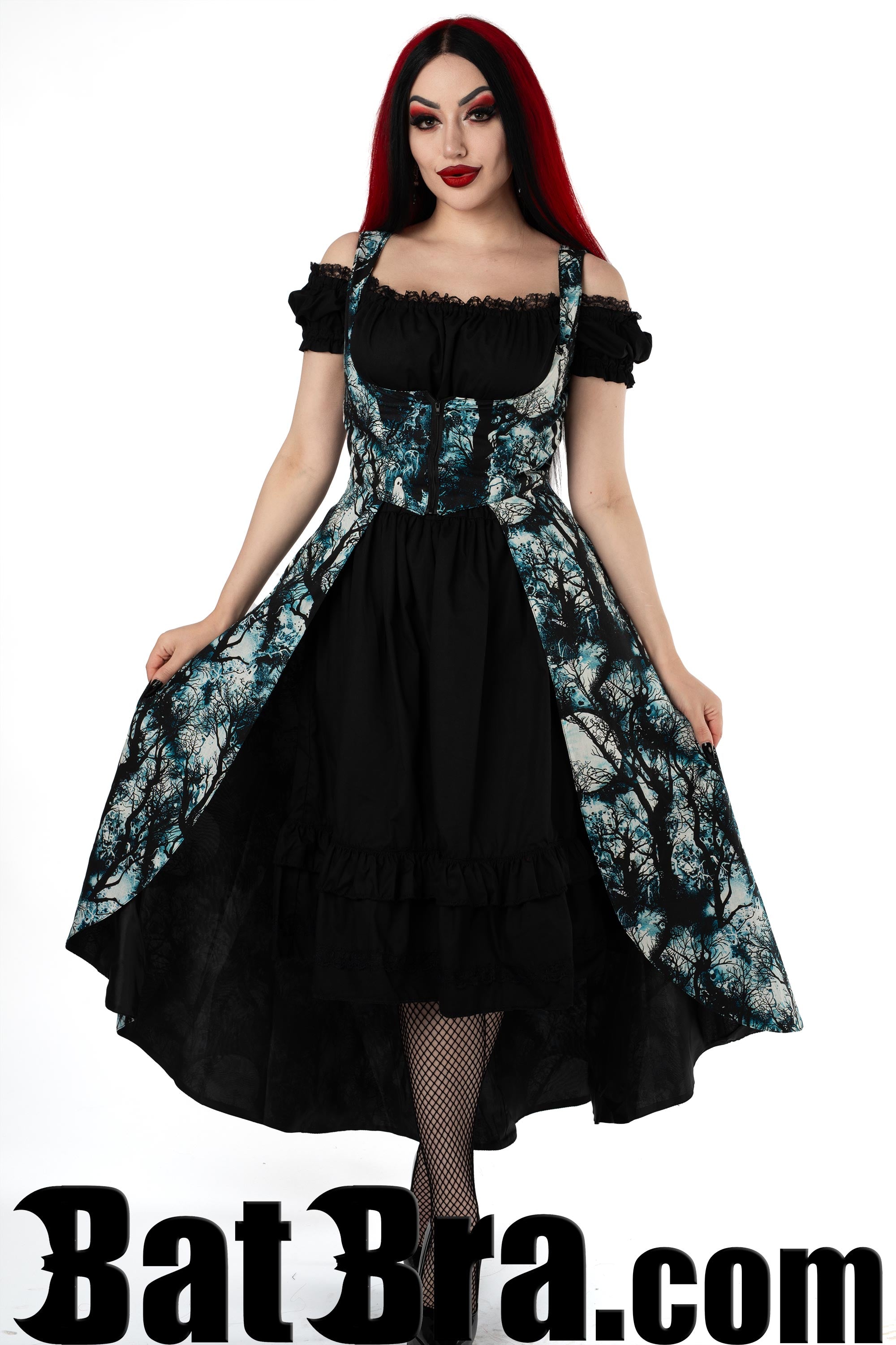 Waistcoat Dress With Forest Motif