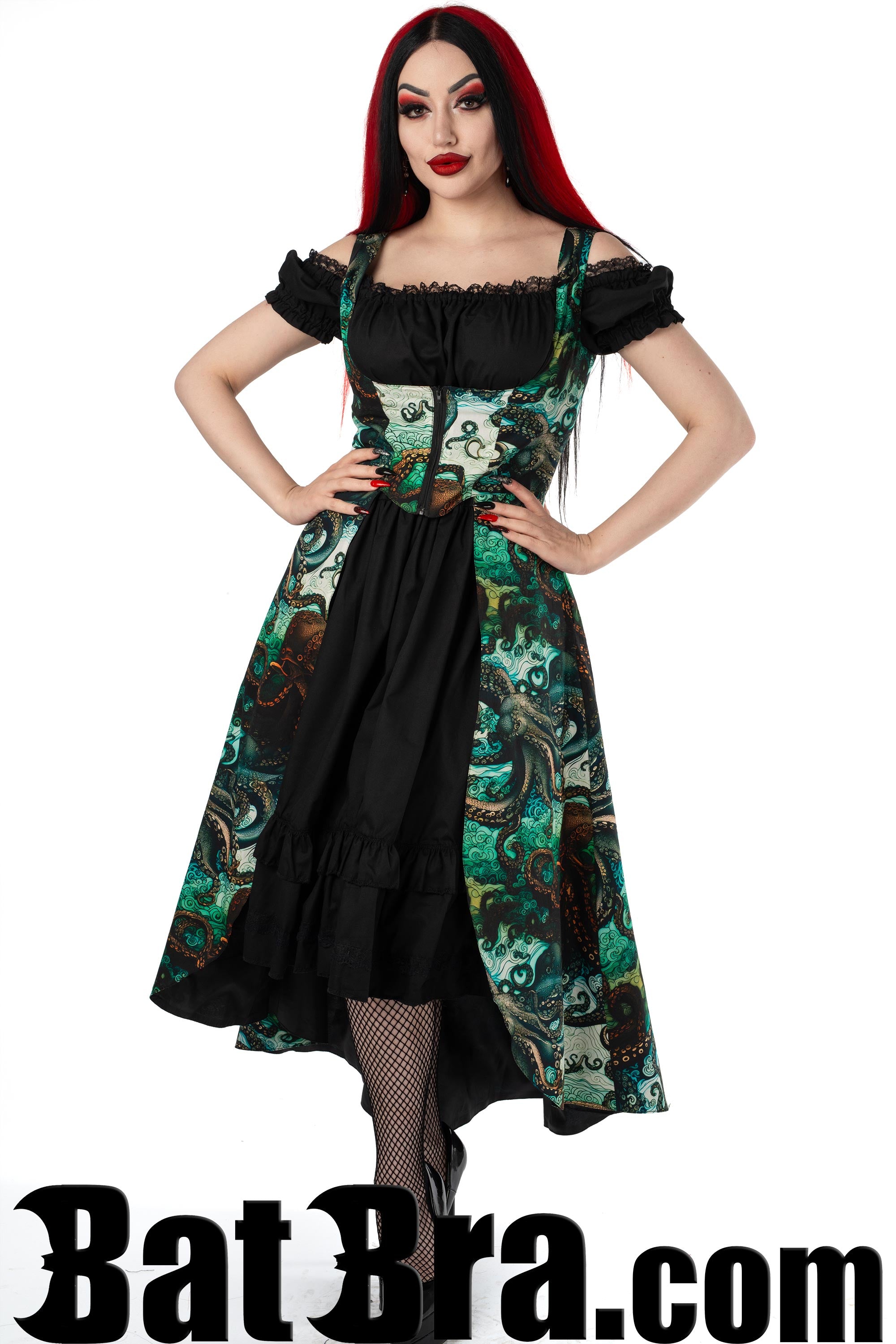 Waistcoat Dress With Kraken Motif