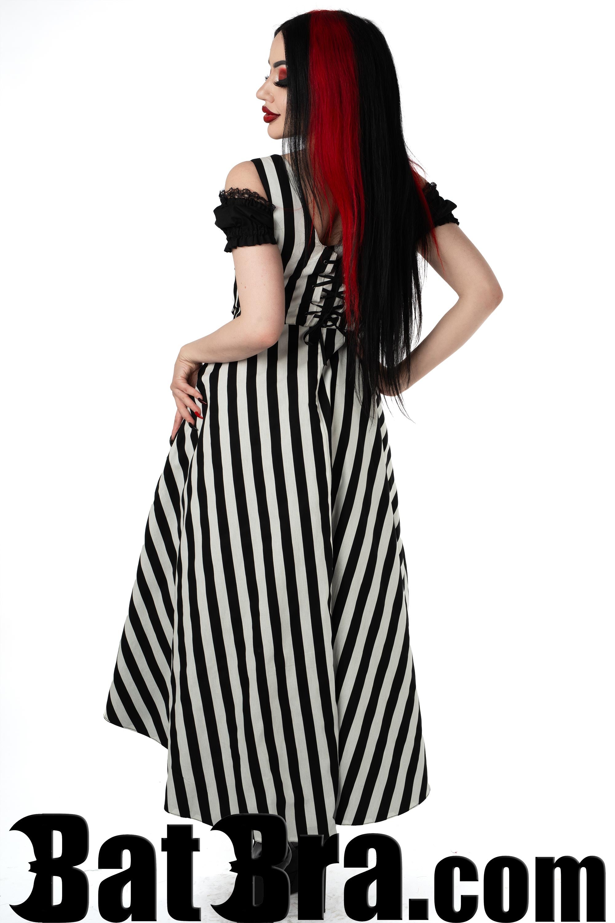 Waistcoat Dress With Striped Motif