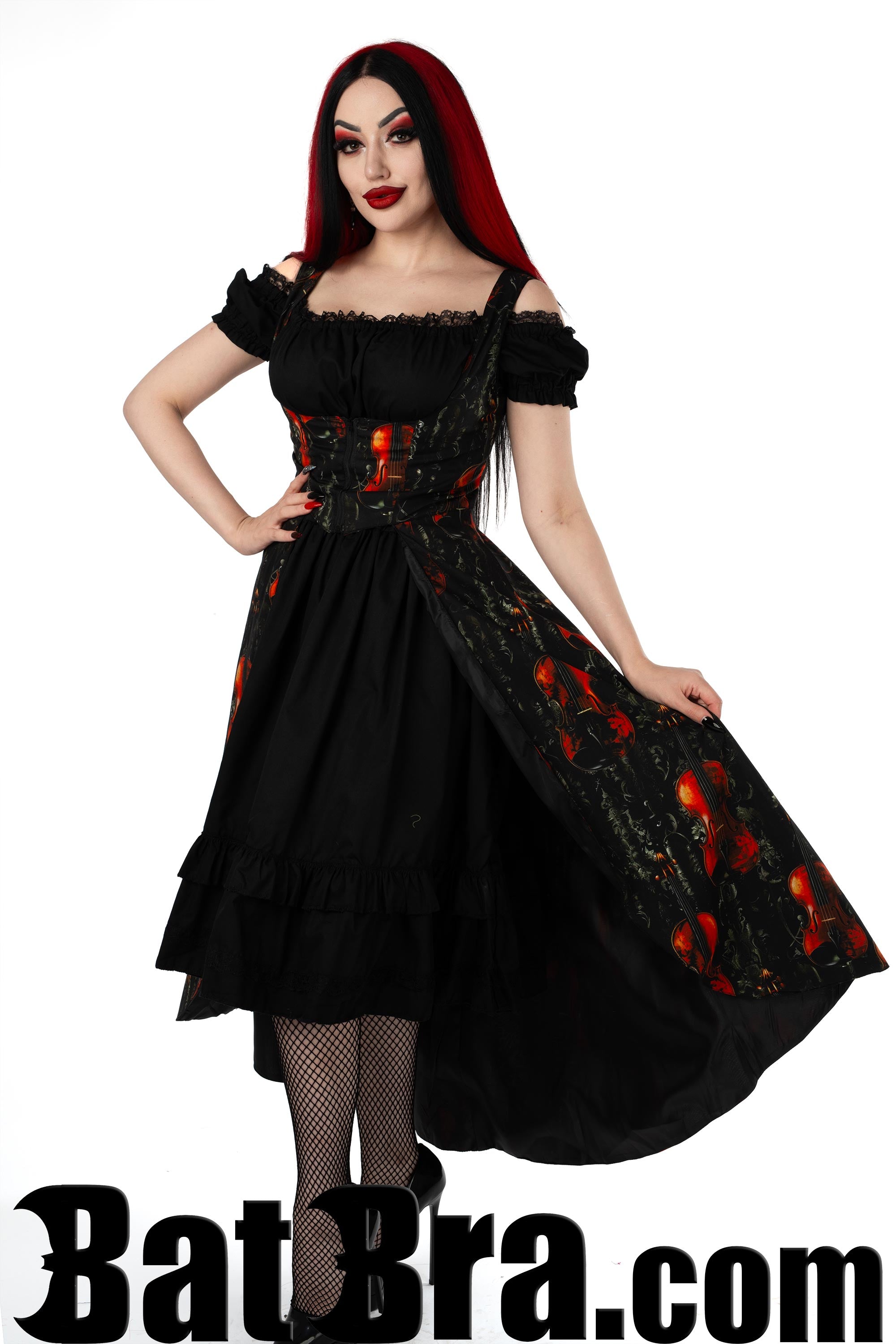 Waistcoat Dress With Violin Motif