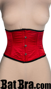 Red Satin Laceless Corset